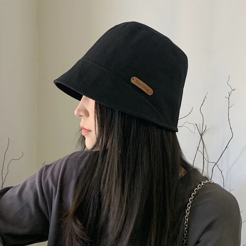 Women Bucket Hat Japanese Fashion Cotton Foldable Fisherman Hats Female Sun Protect Basin Cap