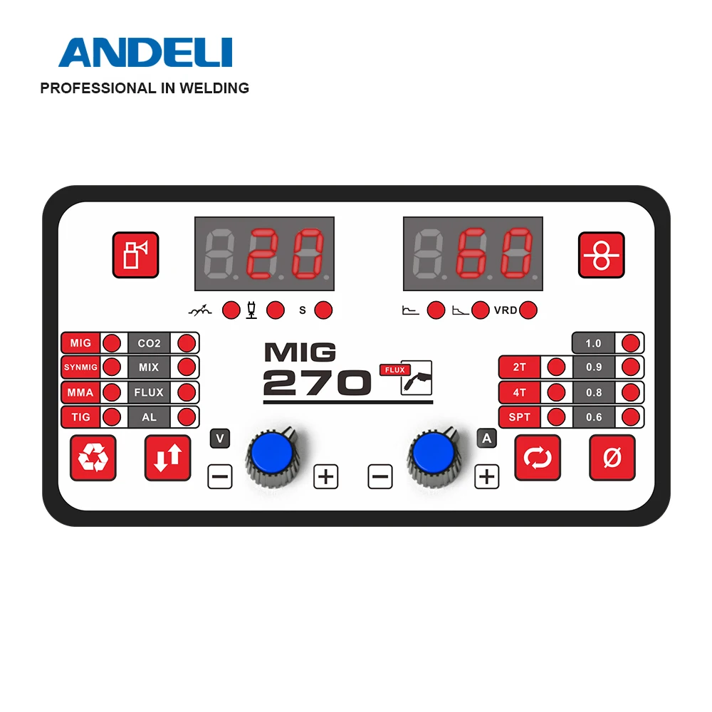 ANDELI Welding Machine MIG-270 110V/220V MIG/Lift TIG/MMA Flux 3 in 1 MIG Welder Gas Gasless MIG