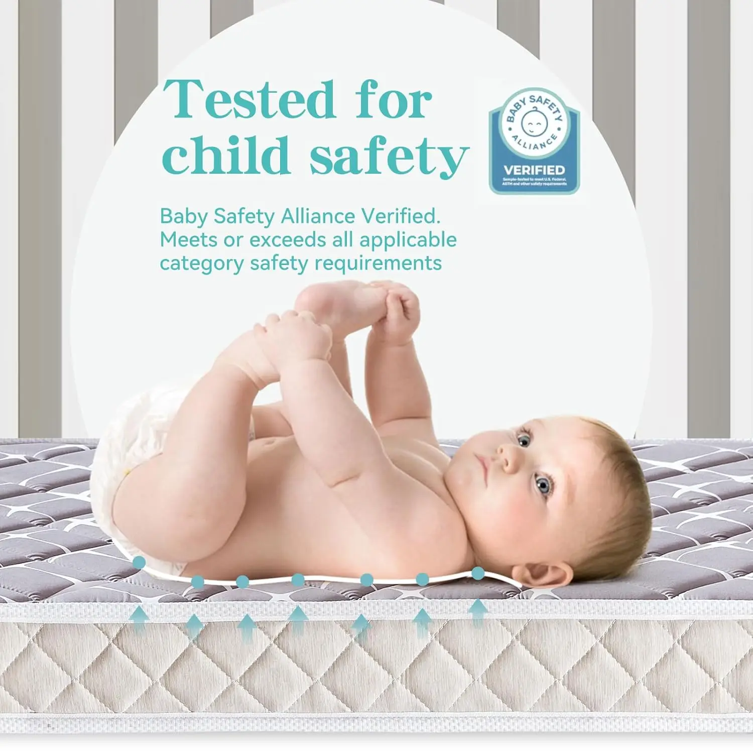Premium Dual-Sided Baby Crib Mattress and Toddler Mattress  52" x 27.6" x 5"  Breathable  Firm Soft  Fits Standard Cribs