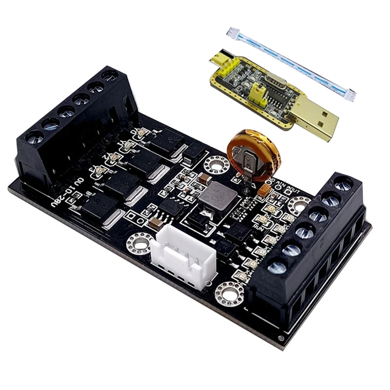 

FX1N-10MT PLC Industrial Control Board+USB-TTL Cable PLC Module Analog Input / Output With Guide Rail Delay Relay Module