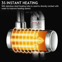 Robinet de chauffe-eau électrique ue 220V 3000W, avec pomme de douche 3S, chauffage rapide, eau chaude instantanée pour la cuisine 4