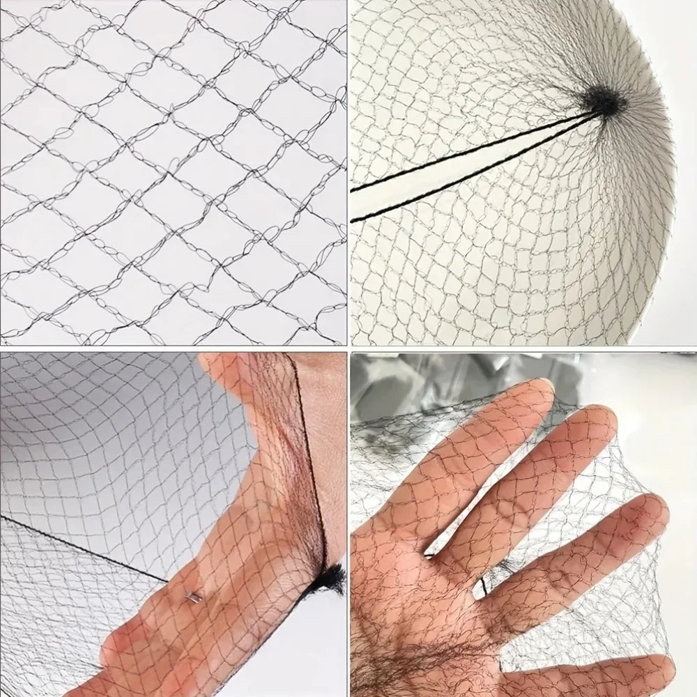 20개 나일론 헤어넷, 번헤어용, 블랙, 베이지, 브라운, 5mm 두께의 튼튼한 메쉬 헤어 스타일링 도구, 가발용 헤어넷, 헤어스타일링용 헤어넷