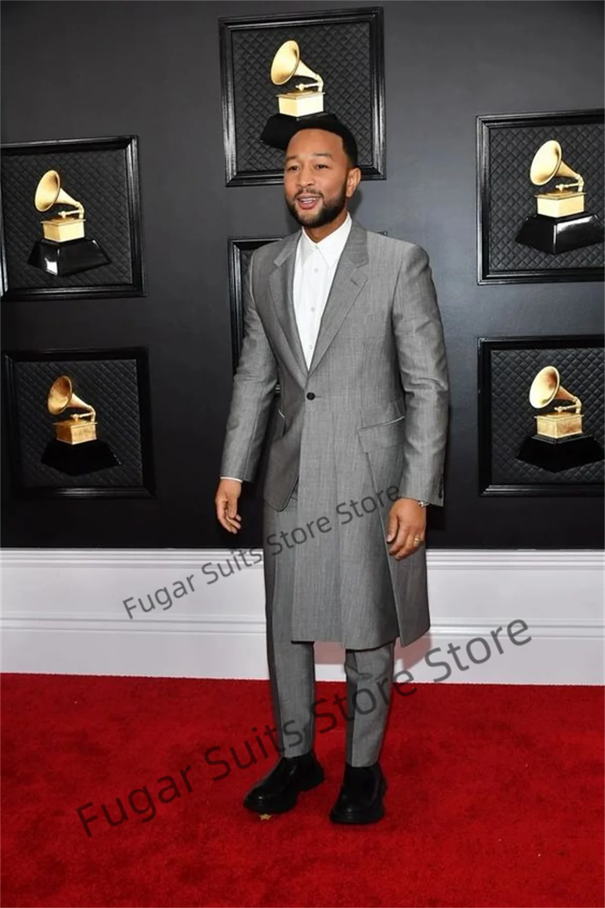 Formal Prom Grey Irregular Elegant Men Suits Slim Fit Notched Lapel Groom Tuxedos Luxuly 2 Pieces(Jacket+Pants)Terno Masculino