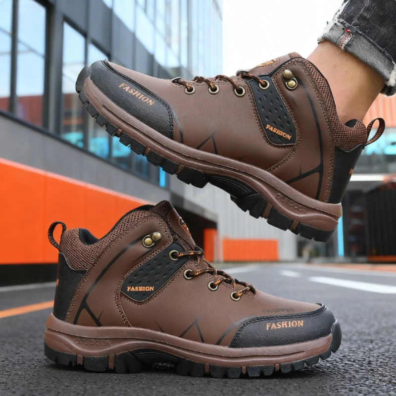 Cool Men's High Top Outdoor Sneakers Fashion Breathable Trekking Shoes Excursions Mountaineering Boots Waterproof  Hiking Boots