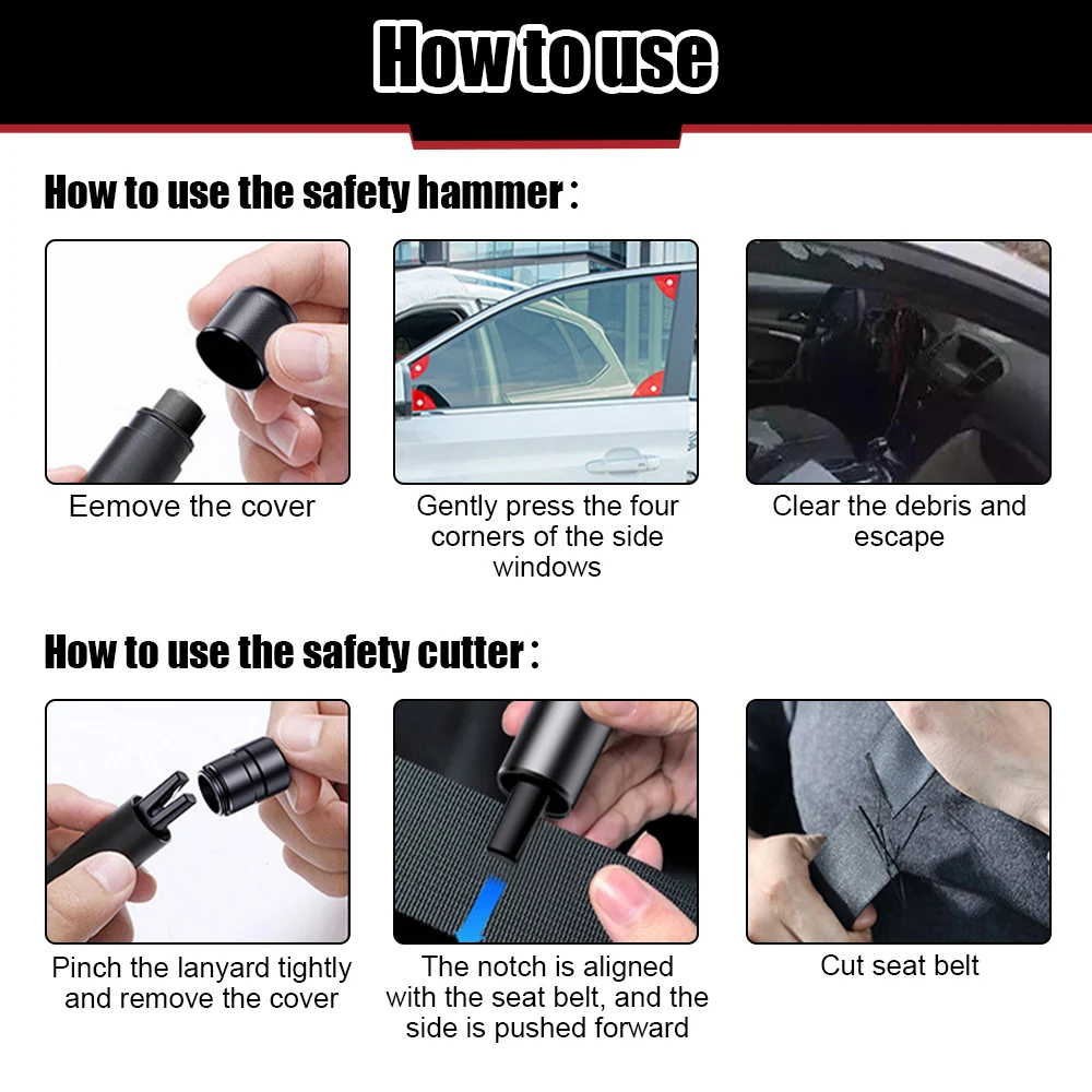 Car Safety Hammer Auto Emergency Glass Window Breaker Seat Belt