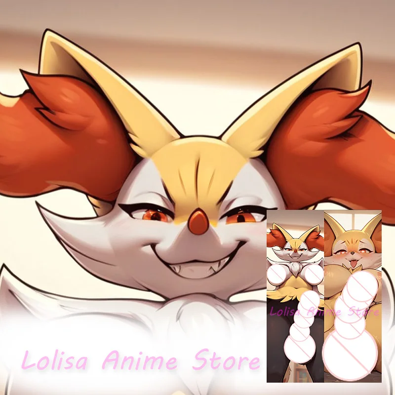 

Dakimakura Futa Delphox FireFox Anime Body Pillow Cover Double-Sided Print Pillowcase Life Size Birthday Gifts