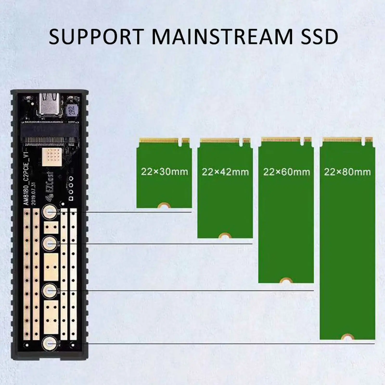 S8000 ϵ ̺ Ŭ, M2 SSD ϵ ̽, NVME PCIe Ŭ, M.2-USB C Ÿ 3.1 GEN2 M Ű , ǻ Ʈ Win