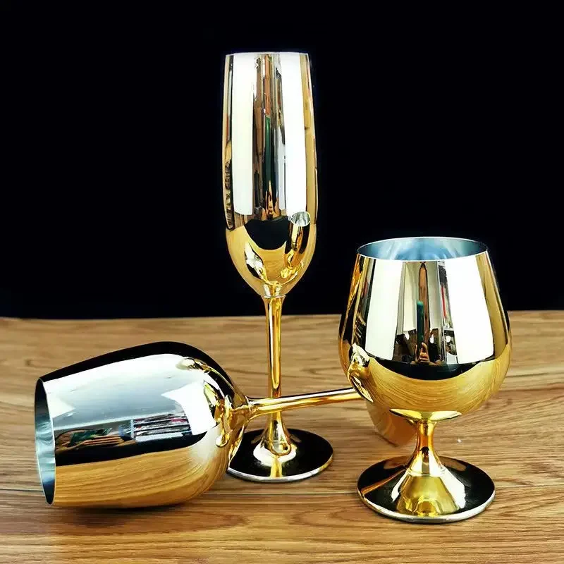Champagne Flute Glass Crystal Glass Champagne Mug Electroplated Gold Glass Cup