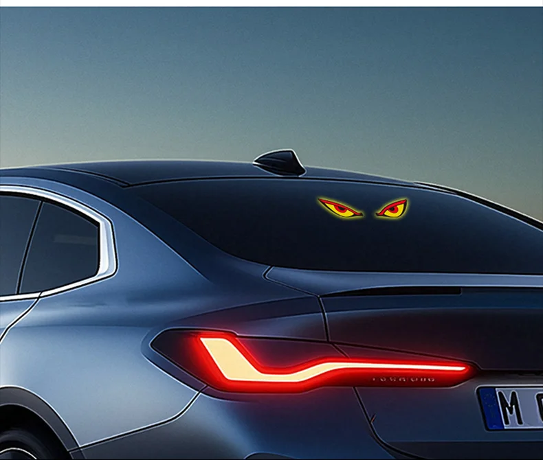 Solar Powered Car Neon Light Wireless Cool DEMON EYE Led Ambient Light Suction Cup USB Rechargeable Atmosphere Breathing Lamp