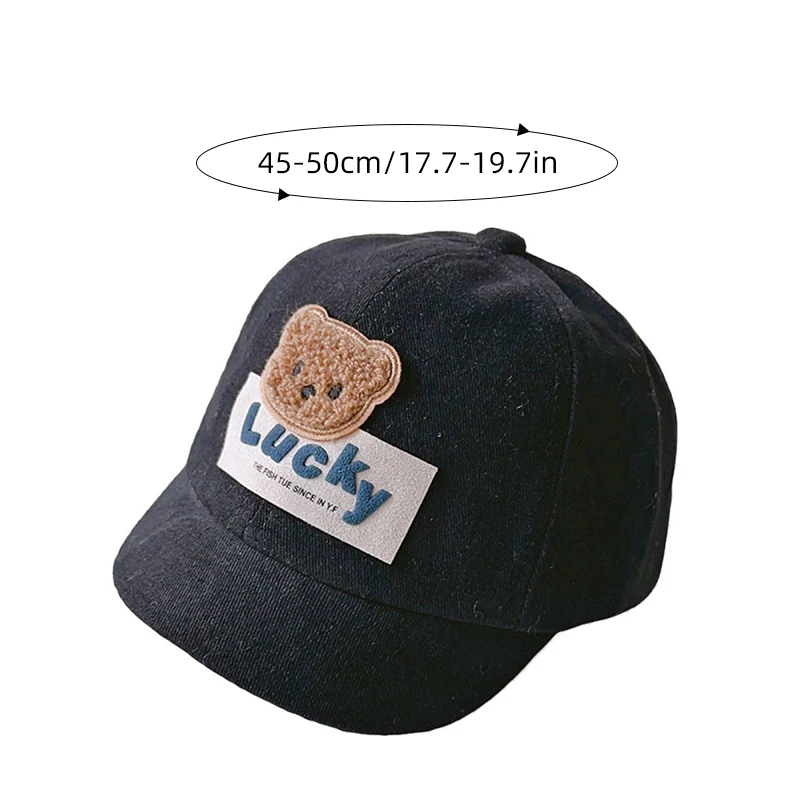 Cute Bear Duckbill Cap - Cotton Sunshade Baseball Hat for Kids 1-3 Years