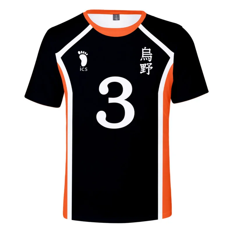Summer New Men\'s 3D Printing Hinata Shoyo Shadow Mountain Tobio T-shirt Cosplay Costume Karasuno Club Volleyball