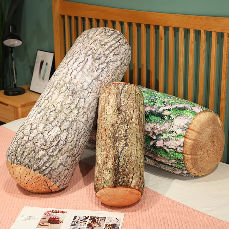 New 1cp 50/70/90cm 3d Simulation Wood Stump Pillow Plush Toy Creative Big Tree Pillow Cushion Pillow Birthday Gift Neck Pillow
