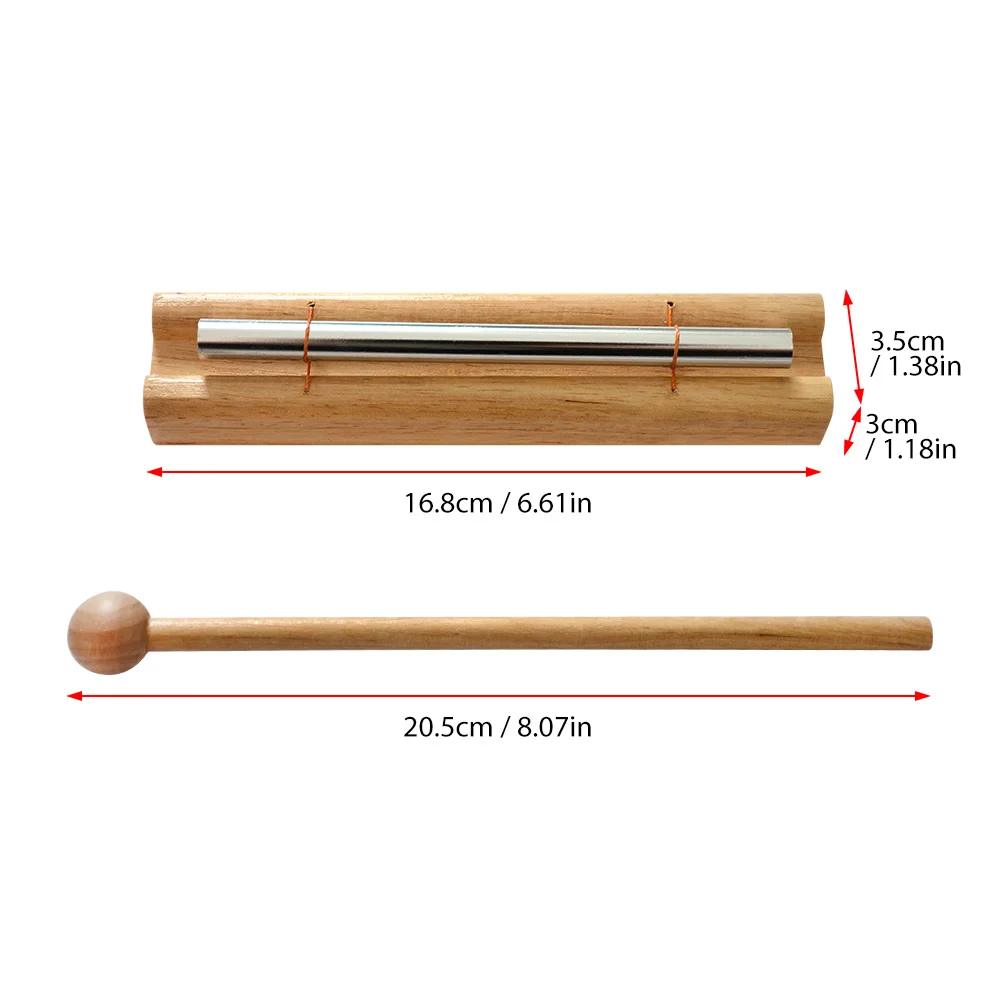 Percussion Instrument Bell Wooden With Mallet Knocking Prayer Yoga Meditation Chime Energies Healing Reminder Bell With Mallet