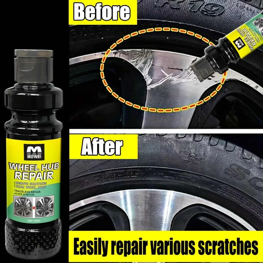Wheel Hub Repair Kit with Polishing Cream Scratch and Scuff Removal Fade Restoration Car Maintenance Enhancement wheel repair kit