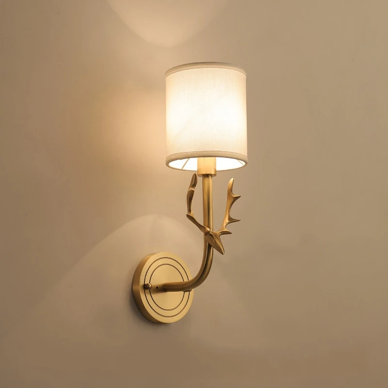 

Creative Deer Head Wall Lamp Living Room Wall Continental Antler Lamp Bedroom Bedside Lamp Modern Designer Wall Lights Fixtures