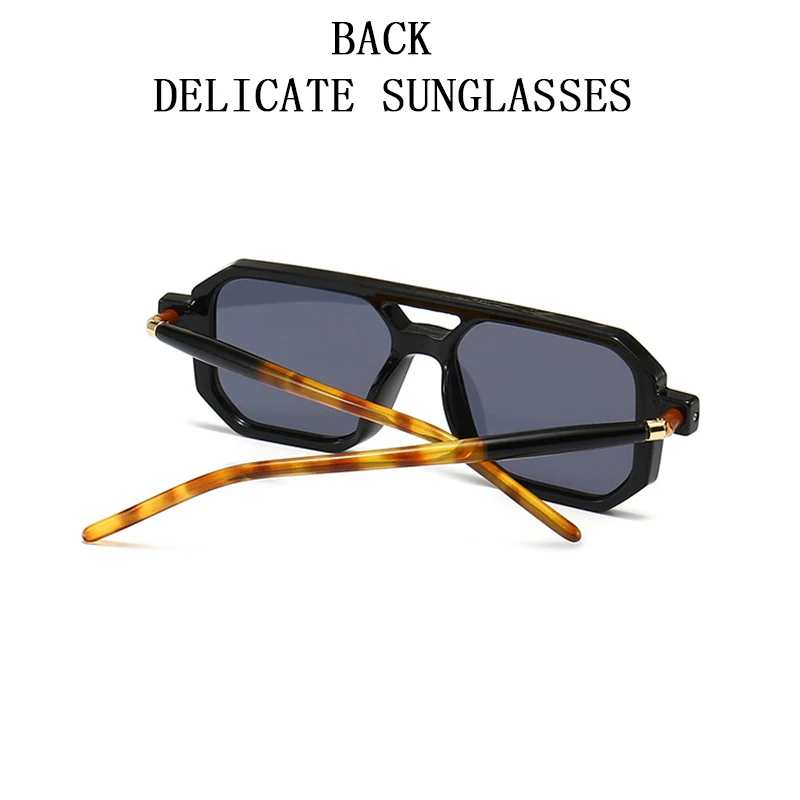 HPIRME Occhiali da sole da donna con montatura spessa retrò con montatura quadrata oversize Occhiali da sole Cat Eye con stampa leopardata per uomo e donna,1,Taglia unica