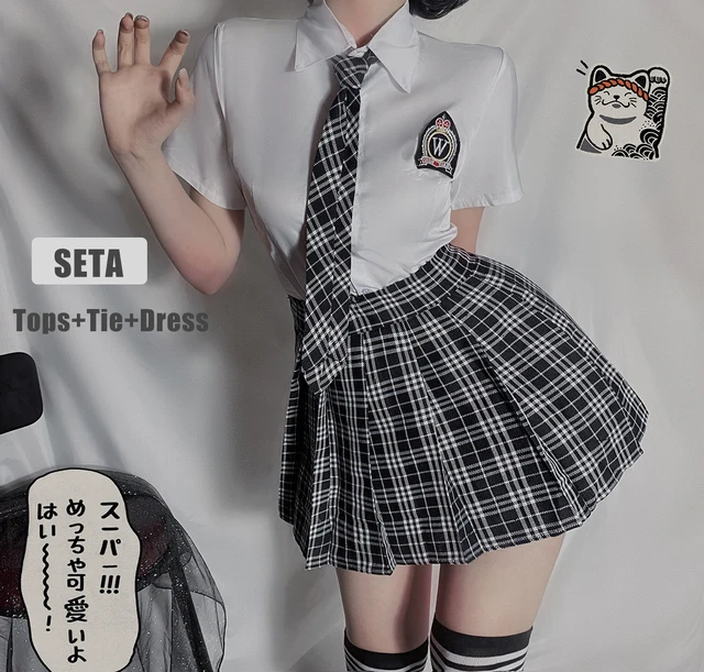 Japanese Sex Schoolgirl - Women Sexy Lingerie Japanese Student School Girl Uniform Plaid Skirts Tie  Kawaii Role Play Costume Korean Cheerleading Cosplay - Exotic Costumes -  AliExpress