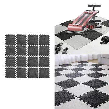 16pcs Floor Mat Exercise Gym Rubber Flooring Tiles Garage Home Fitness Yoga Puzzle Workout Mat Set Kids Training Squares Carpet 2