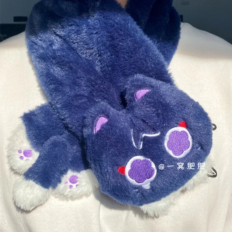

Аниме игра Genshin Impact Balladeer Kawaii Cat Косплей плюшевая кукла теплый шарф шейный платок зимние унисекс модные шарфы игрушка подарок