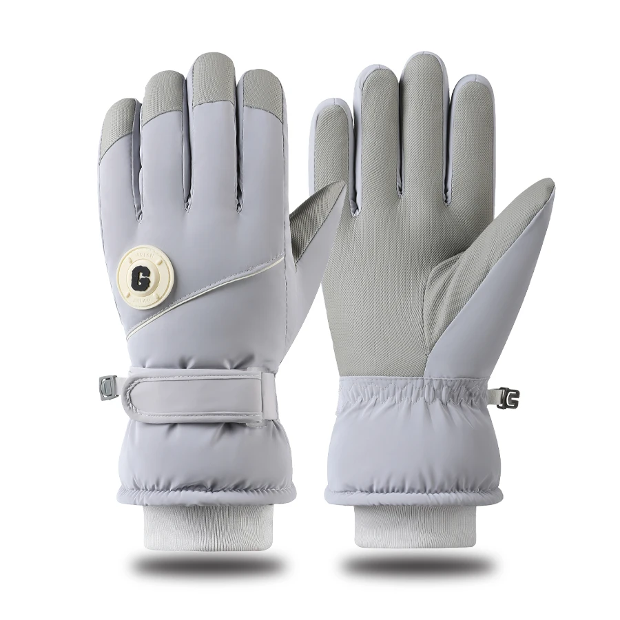 Kış için kayak eldivenleri, sıcak ve soğuğa dayanıklı, kalınlaştırılmış, kaymaz, su geçirmez, açık hava dağcılık, bisiklete binme, dokunmatik ekran,