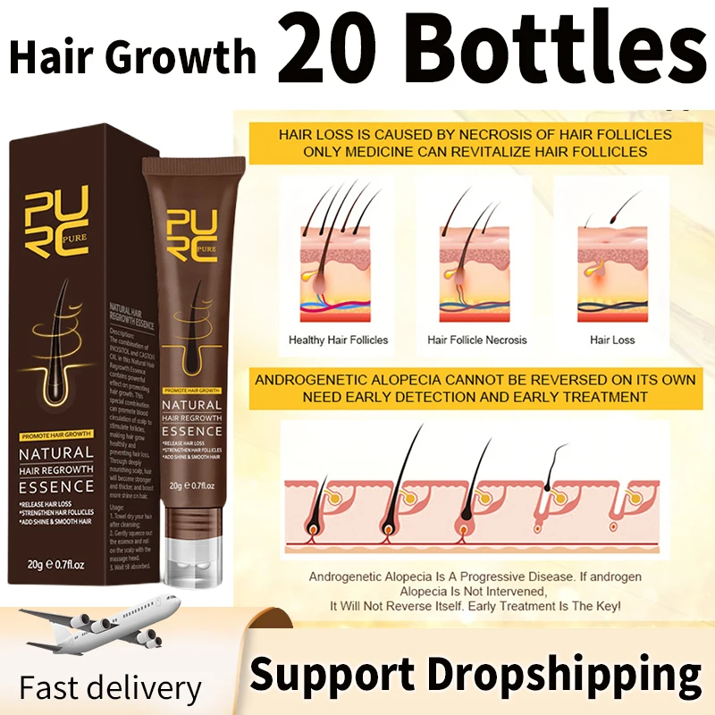 

PURC New Hair Growth Products Thinning Ginger Prevent Hair Loss Growing Hair Scalp Treatment Smoothing Hair Care For Men Women