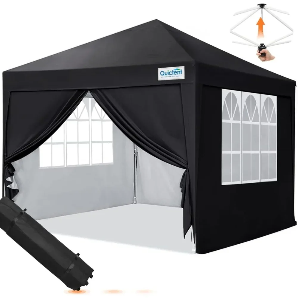 

10'x10' Pop up Canopy Tent with Detachable & Interchangeable Sidewalls, One Person Setup Instant Outdoor Portable