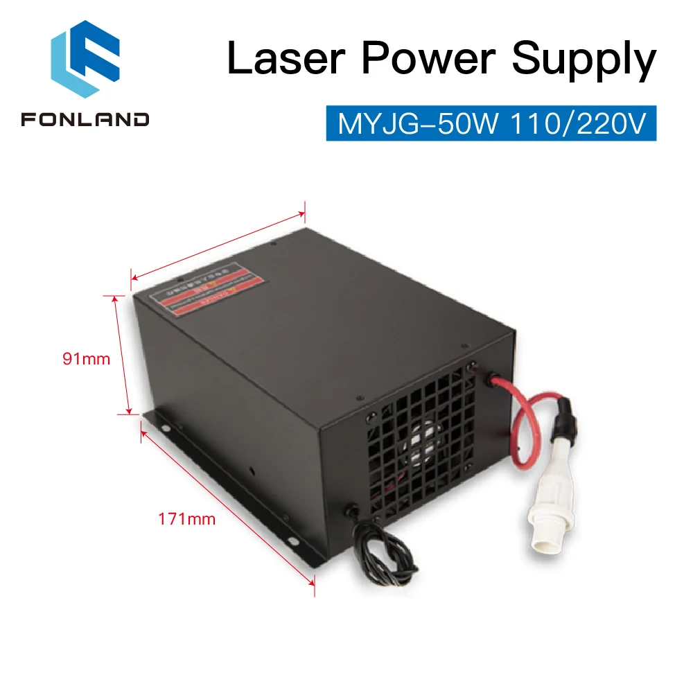 레이저 튜브 조각 절단기용 FONLAND 50W CO2 레이저 전원 공급 장치 MYJG-50W 110V/220V