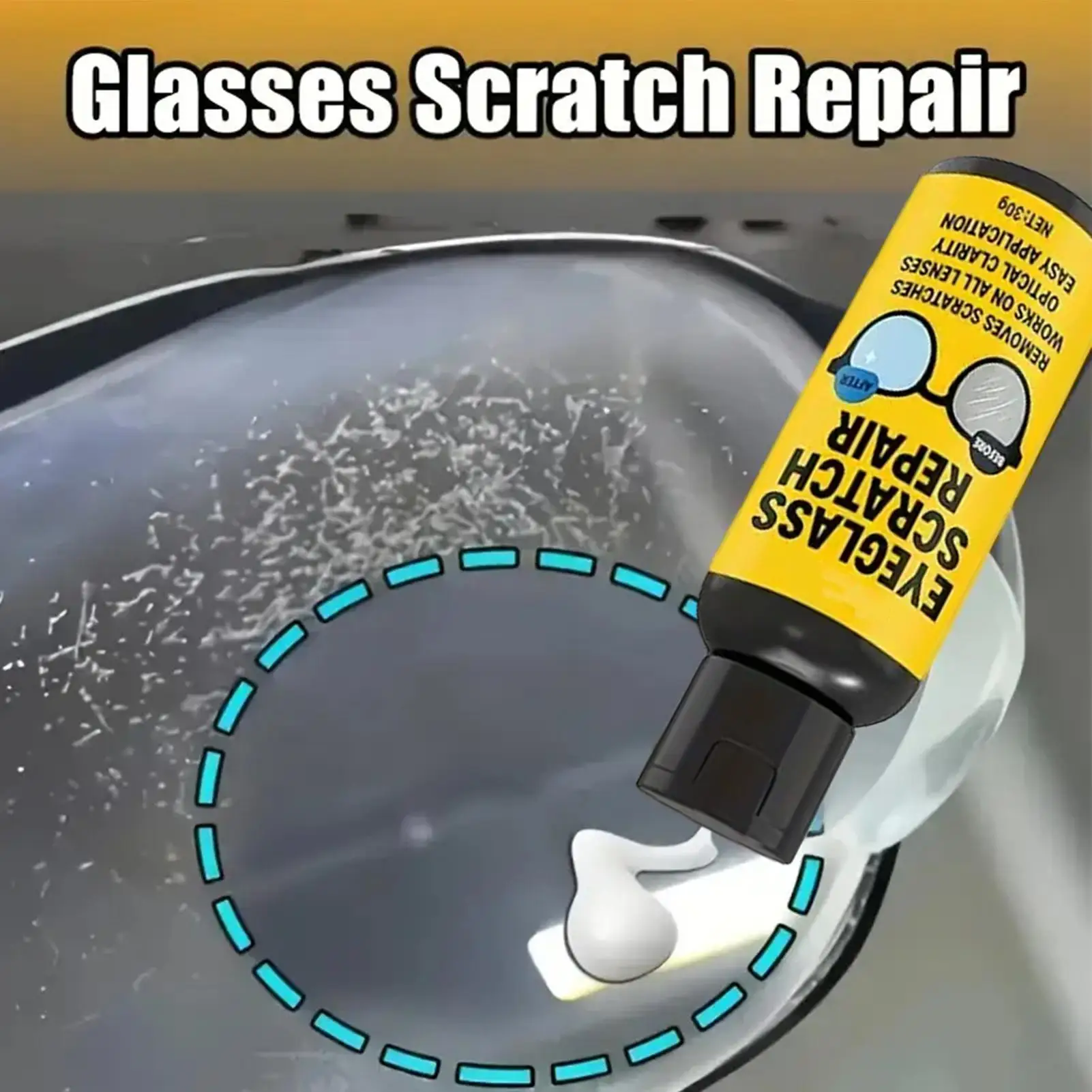 1pcs 30g Glasses Scratch Remover Mirror Grinding Cleaner Polishing Scratch-Resistant Solution for Camera Table Screen Car Watch