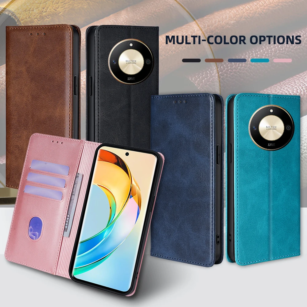 Leather Wallet Phone Case - Magnetic Flip Cover