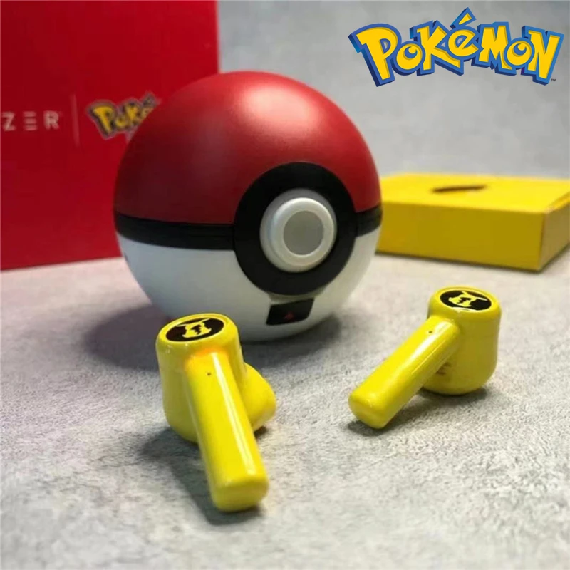 Pokemon Pikachu TWS Earphones 5.0 Wireless Bluetooth Sport Noise Reduction Headphones Touch Control Microphone Headsets Gift