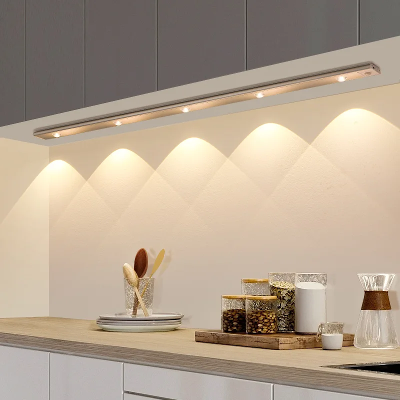 Motion Sensor Ultra-Thin Under Cabinet Light LED USB Lighting Kitchen ...