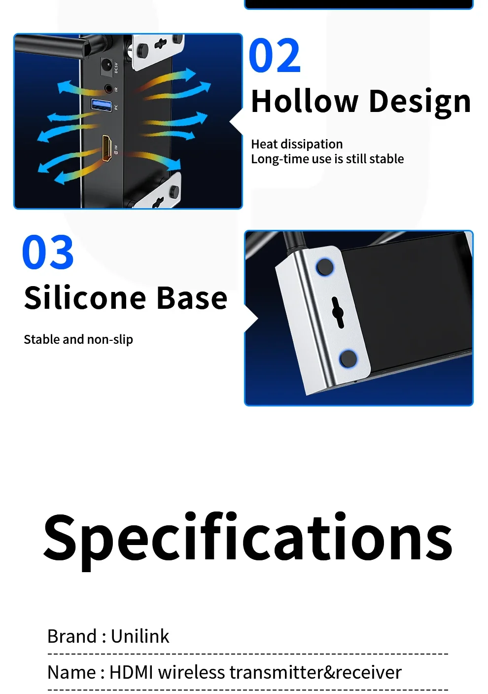 Unnlink Wireless HDMI KVM Extender Kit 300M