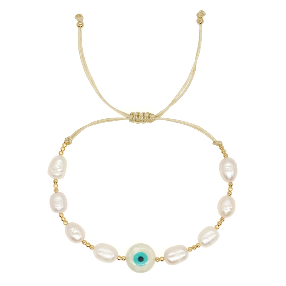 Bracelet Jewelry Evil Eye Beaded Bracelets Freshwater Pearl Women's