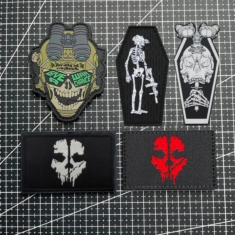CallofDutyGhostMaskEmbroideredKlettPatchesTacticalAccessory