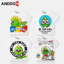 T shirt à manches courtes pour garçon, 2T 7T, doux, décontracté, dessin animé, dinosaure