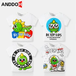 2t 7t camisetas para meninos crianças macias causal verão camiseta crianças dos desenhos animados dinossauro de manga curta criança gráfico camisetas anime blusas