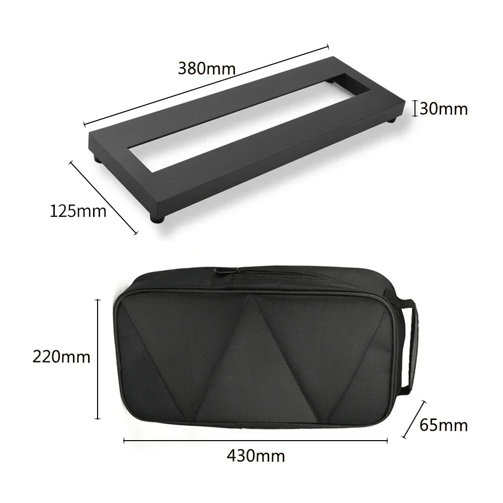 Guitar Effect Pedal Board Kit Guitar Pedalboard Aluminum Alloy Pedalboard 15&times;4.9 Inch with Carrying Bag Effect Pedal Plate Tool