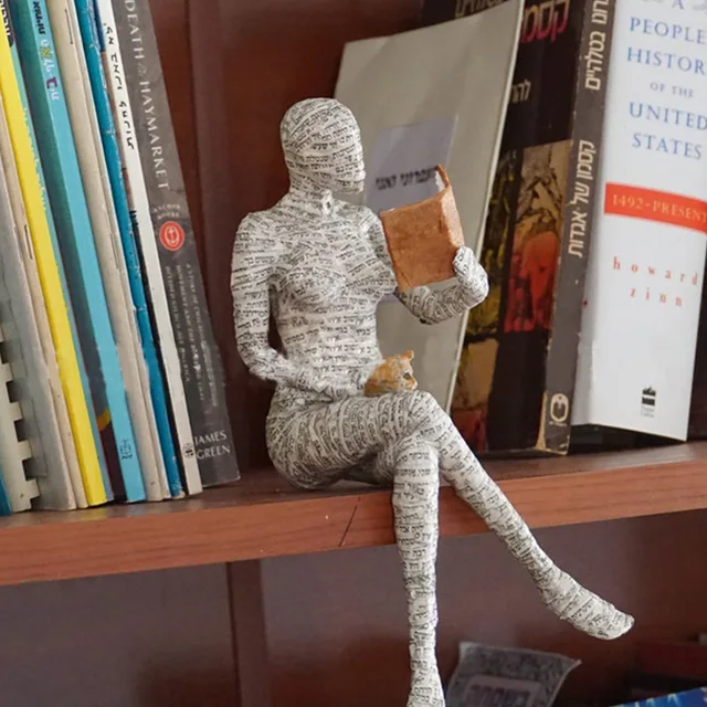 La lecture femme Statues abstraites Sculptures Yoga Figurine nordique salon décor à la Maison décoration Maison bureau ornements 2