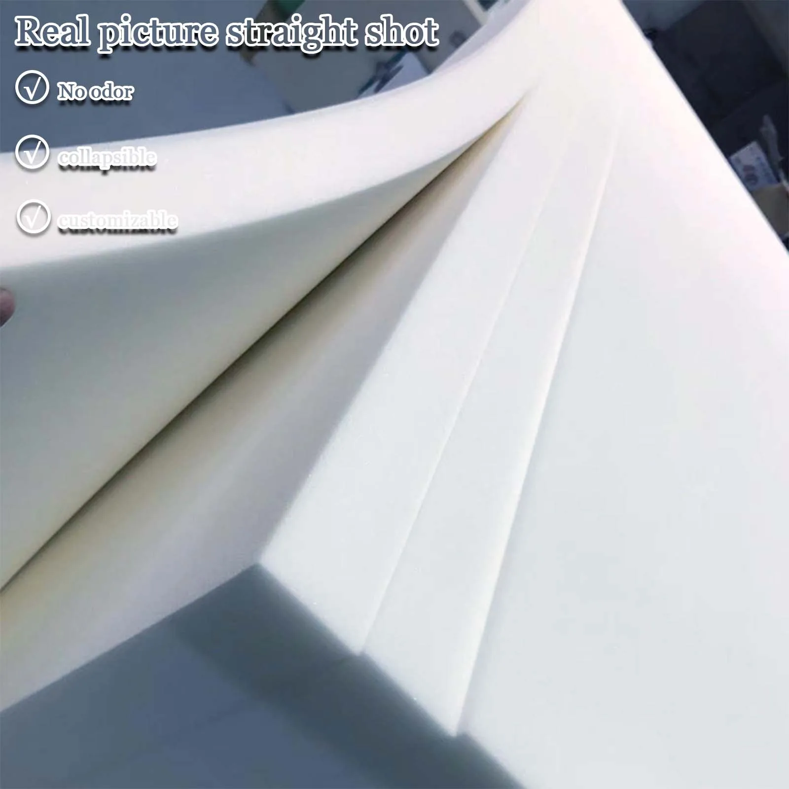70D Custom Thick Foam Sponge Square High Density White Seat Foam Cushion Core Sheet Upholstery Replacement Pad Premium Chair Pad 2