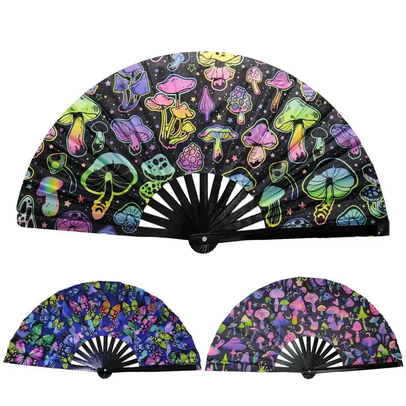 Handheld Folding Fan Fluorescent Handheld Collapsible Fans Cute Collapsible Fans For Summer Portable Hand For Travel Home