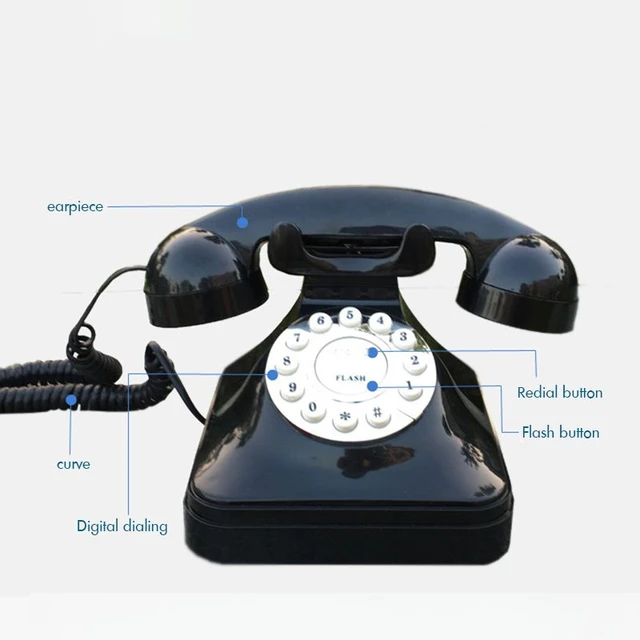 Rotary Dial Phone Wired Retro Telephone For Home Office Noise Cancelling  Vintage Antique Telephone telefono fijo para casa - AliExpress