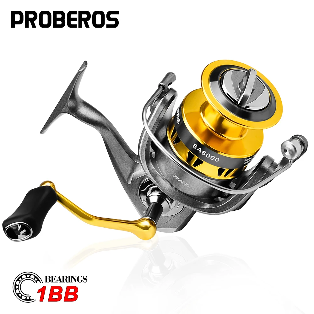Proberos Cnc Maching Mulinello Da Pesca 4-9Kg Max Drag Metal Spool Mulinello Da Spinning 1000-6000 Series Pesca Wheel 5.1:1 5.2:1 Rapporto Di Trasmiss