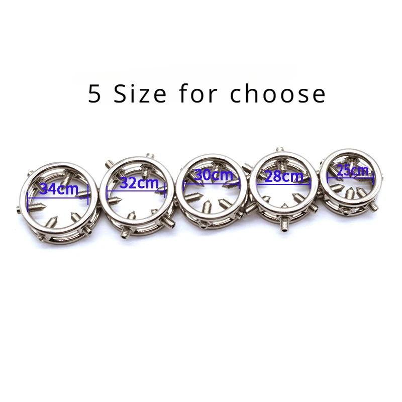 Penis cock ring stainless steel imitation ring metal penis ring with rivet lock cock male erection delay time bondage BDSM sex toy for man
