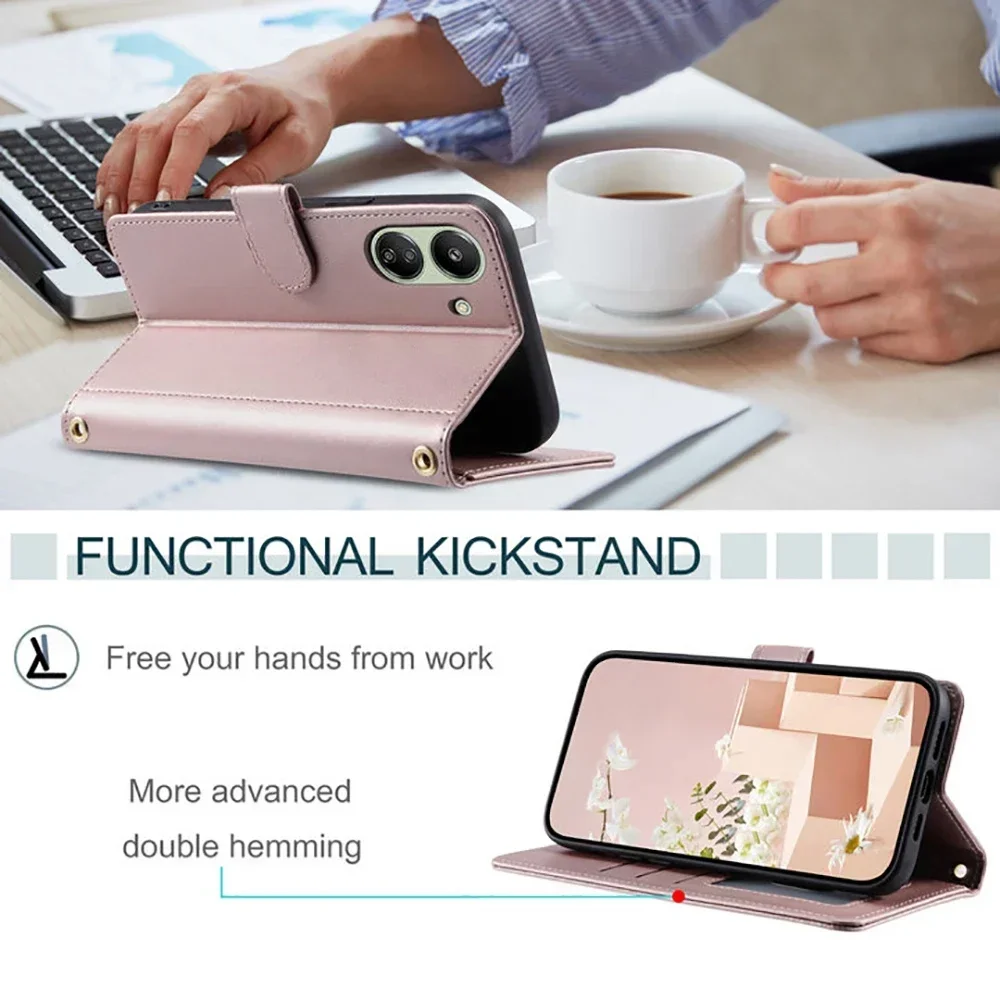 Luxurious Crossbody Leather Flip Wallet Case – Premium Design