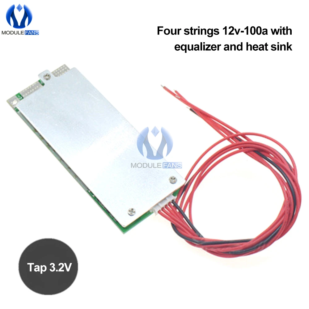 4S 12V 100A Lifepo4 BMS Protection Board Module 3.2V With Balanced