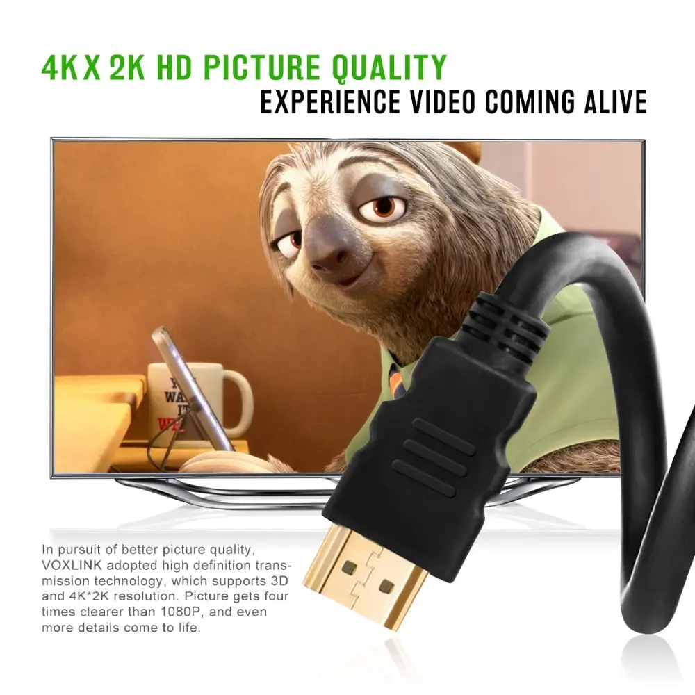 HDMI 1.4 Cable 1m 1.5m 3m 5m HDMI to HDMI Cable 4k 3D 60FPS Cable for HD TV LCD Laptop PS3 Projector Computer Cable