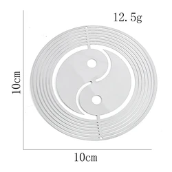 Elevate Your Outdoor Space with a 3D Flowing Wind Spinner - Stainless Steel Mirrored Hanging Decor - Silver color (Yin Yang)