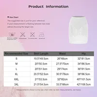 Jupon mi-long moulant taille haute en dentelle florale transparente pour femme avec culotte intégrée, idéal pour les tenues de club 5