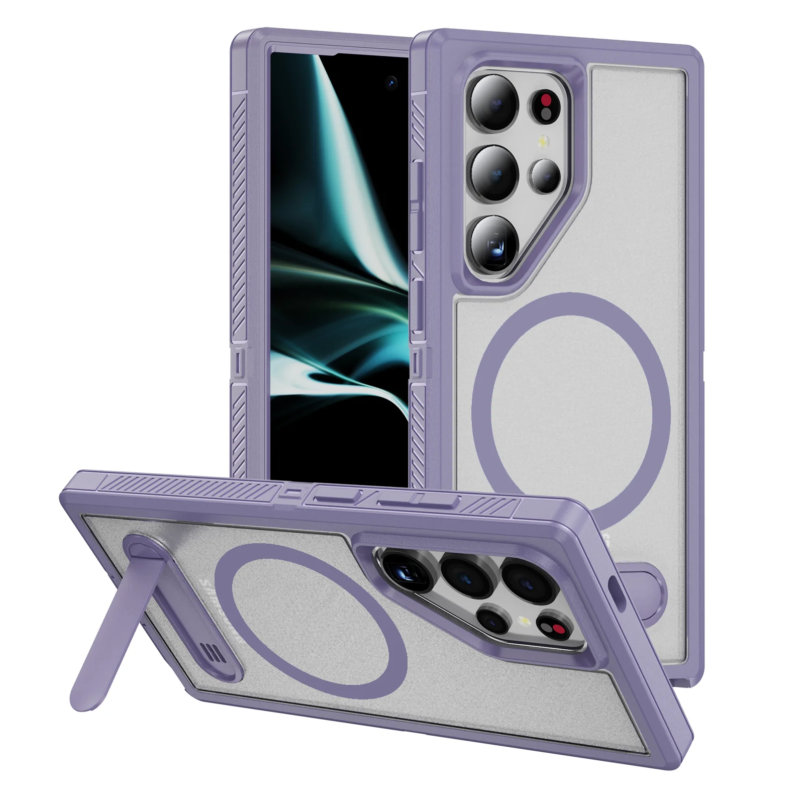 Magnetic Slim Case with Drop Protection and Built-in Kickstand