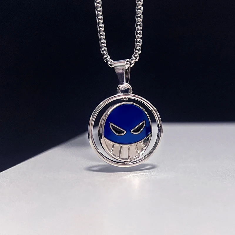 One Piece Necklaces - Ace Metal Jewelry Rotating Pendant